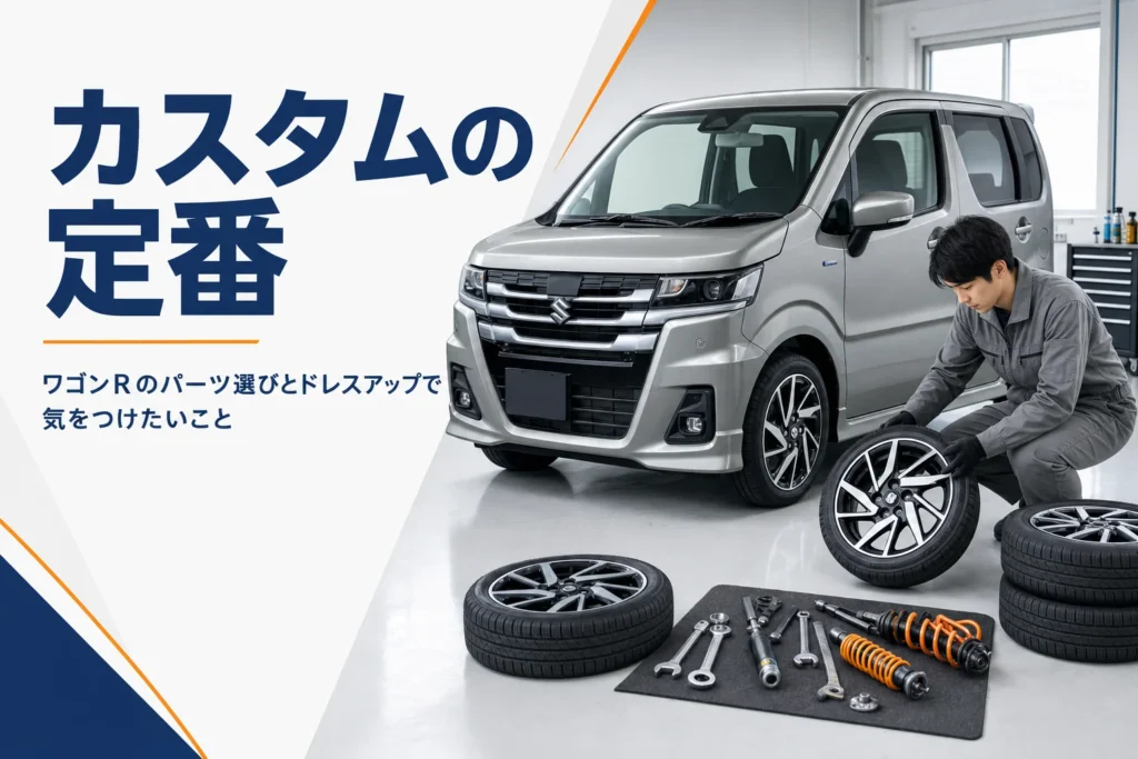 ワゴンRのカスタムパーツとドレスアップの注意点をまとめたアイキャッチ