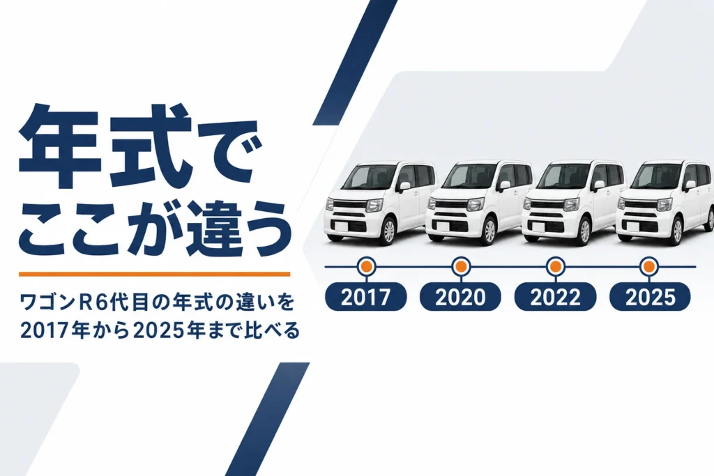 6代目ワゴンRの年式ごとの違いを2017年から2025年まで比べたアイキャッチ