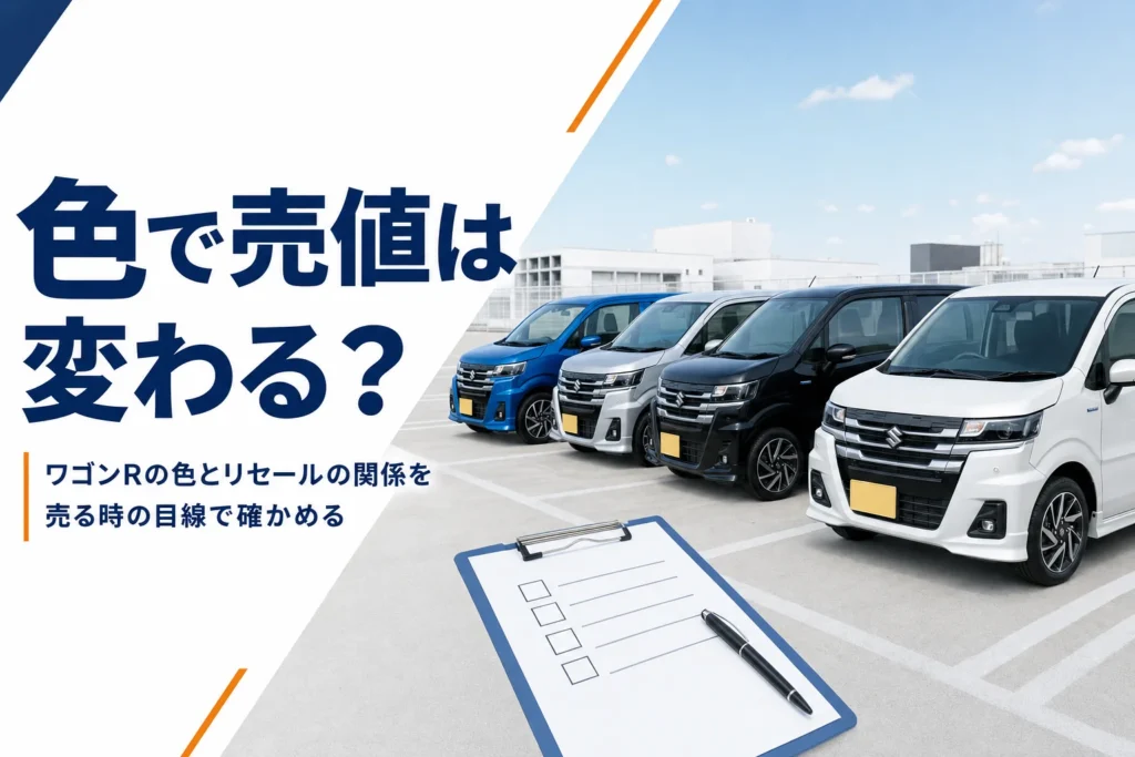 ワゴンRの色とリセールの関係をまとめたアイキャッチ
