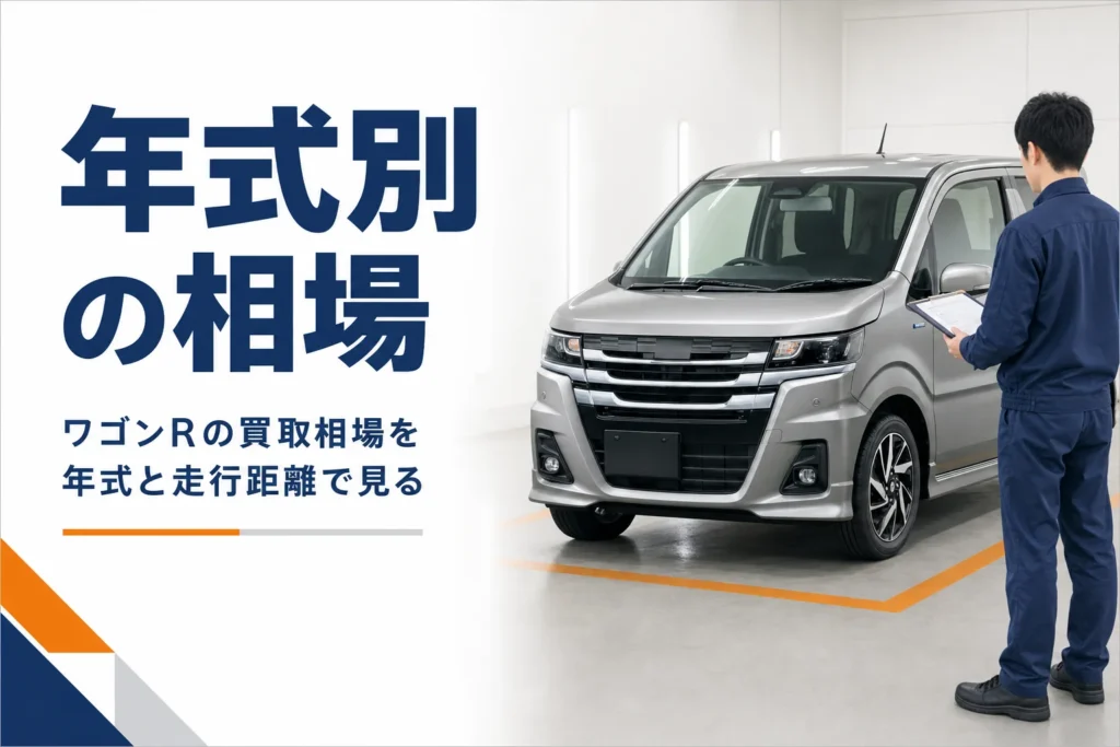 軽ハイトワゴンを査定している様子
