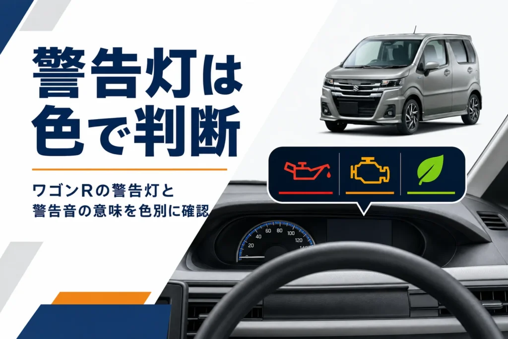 ワゴンRの警告灯を色別に確かめるイメージ
