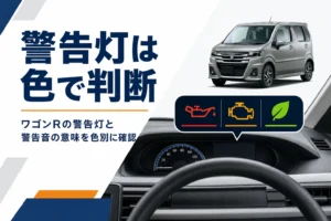 ワゴンRの警告灯を色別に確かめるイメージ