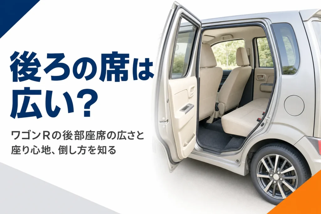 ドアを開けた軽ハイトワゴンの後部座席のようす