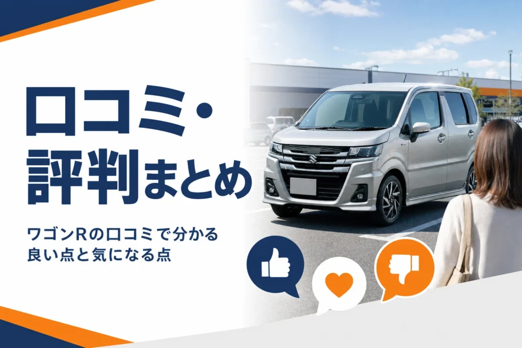 ワゴンRの口コミと評判の良い点と気になる点をまとめた記事のアイキャッチ