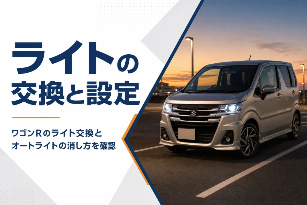 ワゴンRのライトの交換と設定を確かめるイメージ