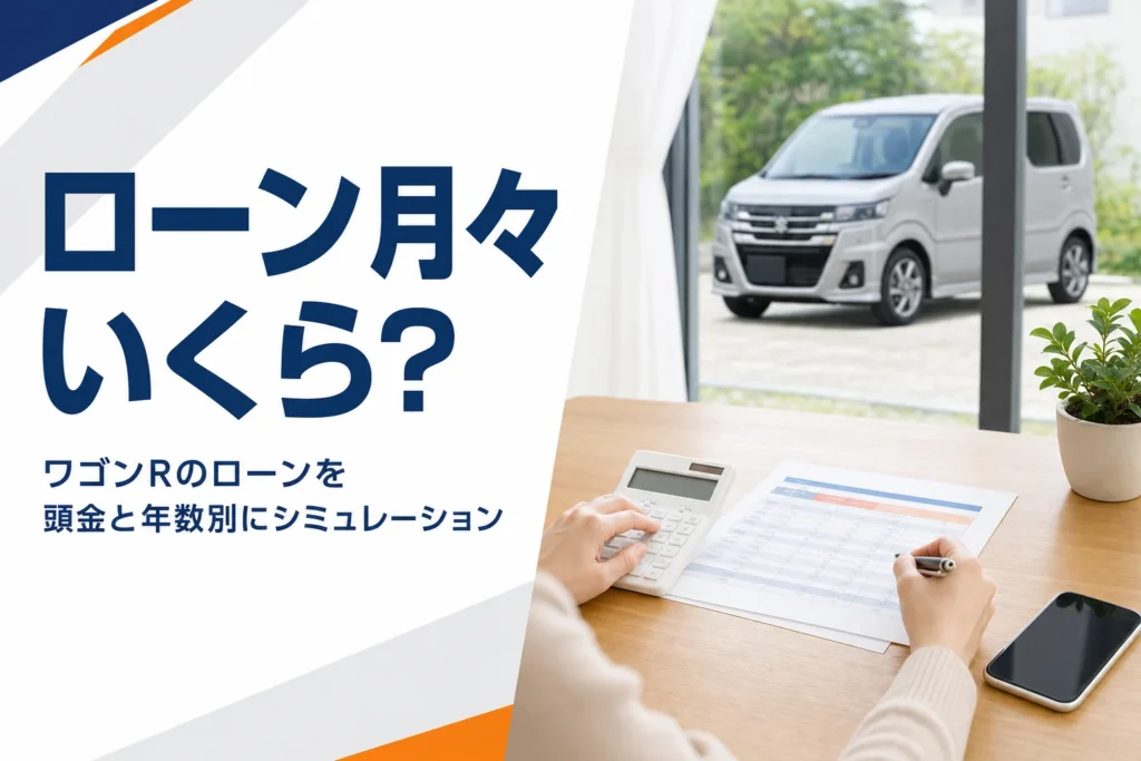 ワゴンRのローンが月々いくらかを頭金と年数別に計算する記事のアイキャッチ