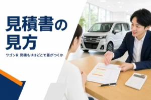 商談テーブルの見積書と電卓のイメージ
