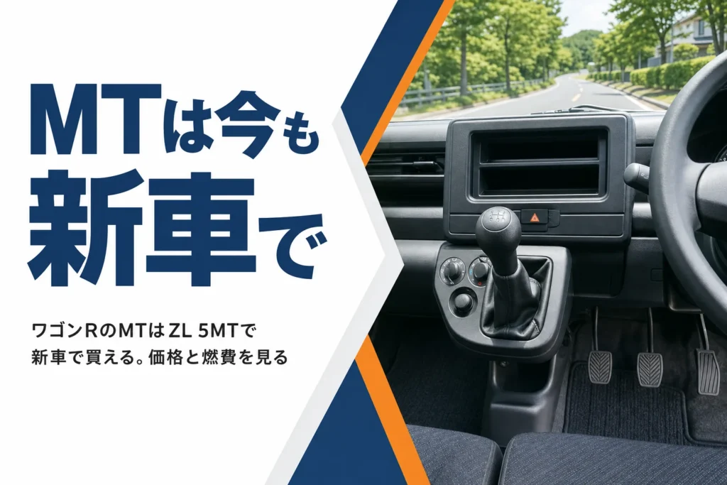 軽自動車のフロアシフトのレバーと3つのペダルがある運転席