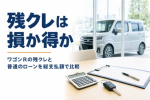ワゴンRの残クレが損か得かを総支払額で比べる記事のアイキャッチ