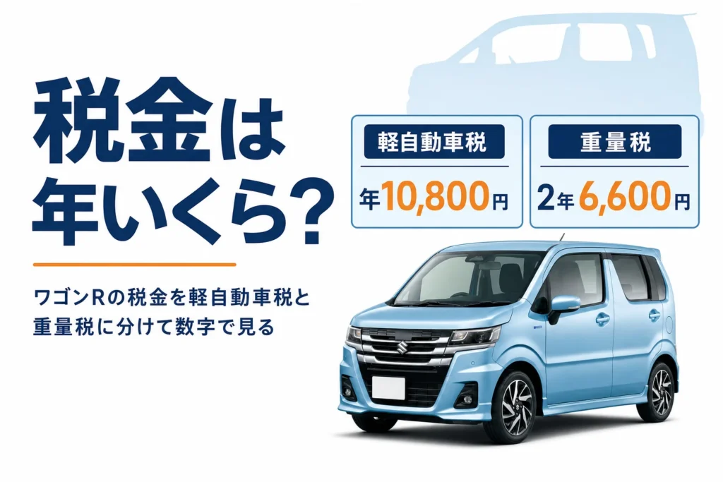 ワゴンRの軽自動車税と重量税の金額を示したアイキャッチ
