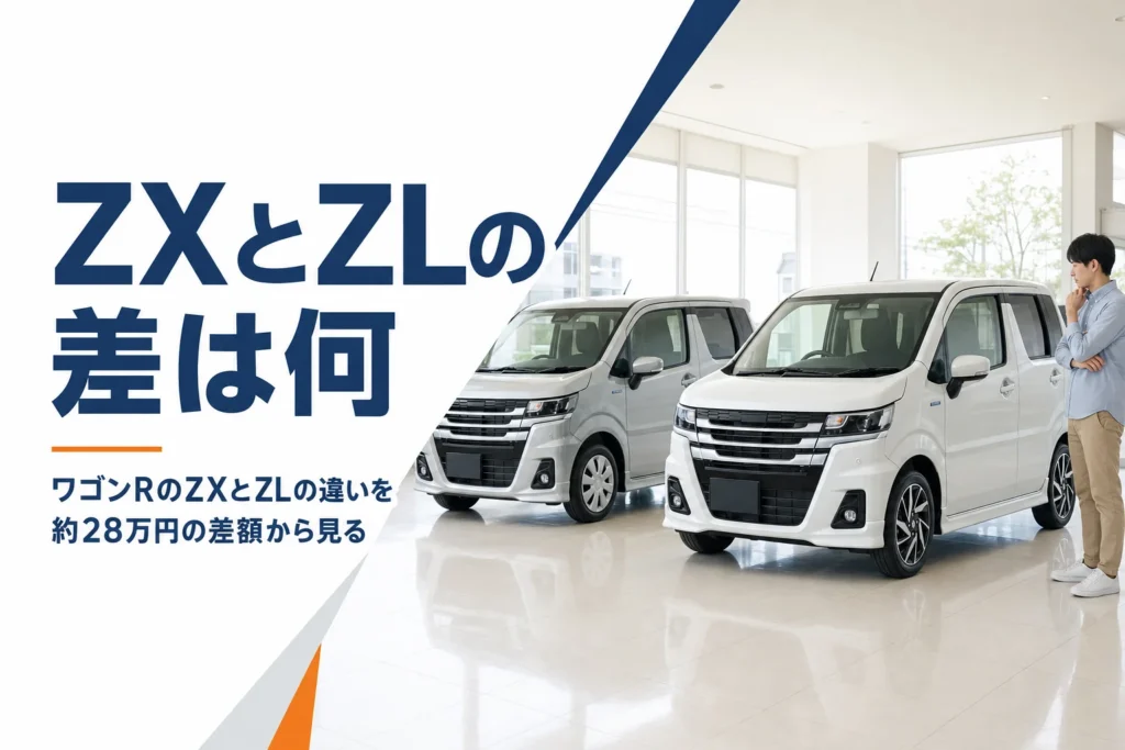 ショールームに並ぶホイールの違う2台の軽ハイトワゴン